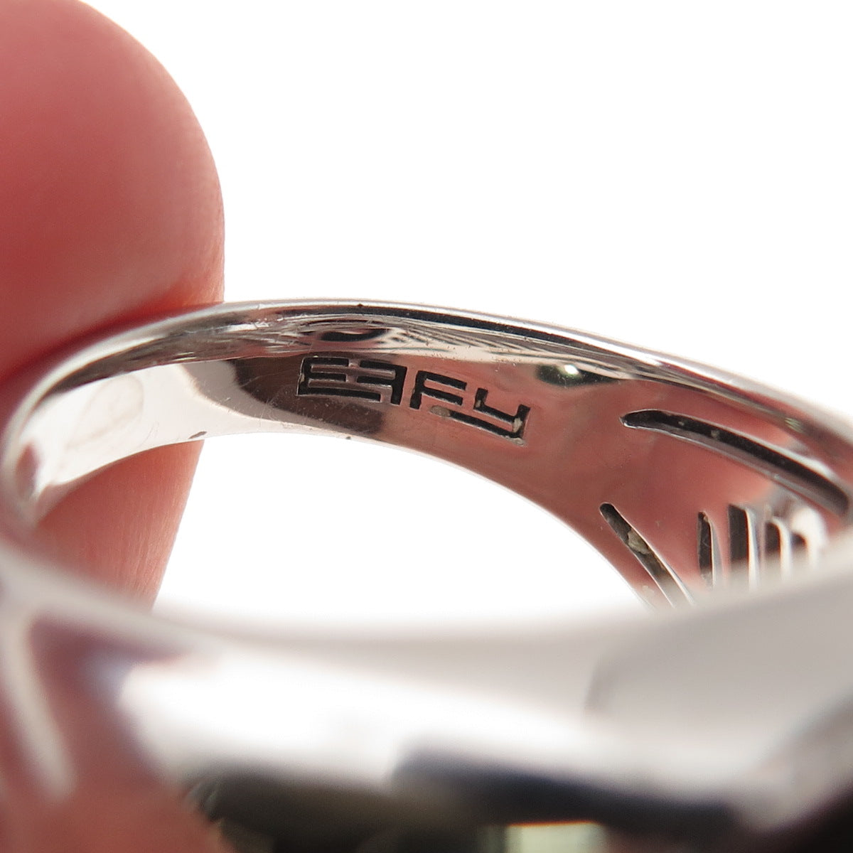 Effy 925 Sterling Silver Real Black Onyx Anchor Ring Size 10.25