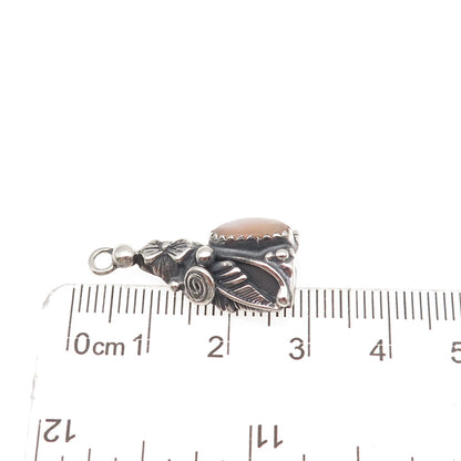 Prairie Fire Old Pawn Sterling Silver Vintage MOP Floral Tribal Charm Pendant