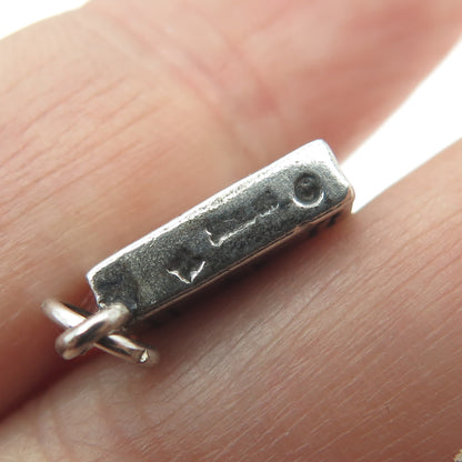 SUNWEST 925 Sterling Silver Vintage Diary Book Minimalist Charm Pendant