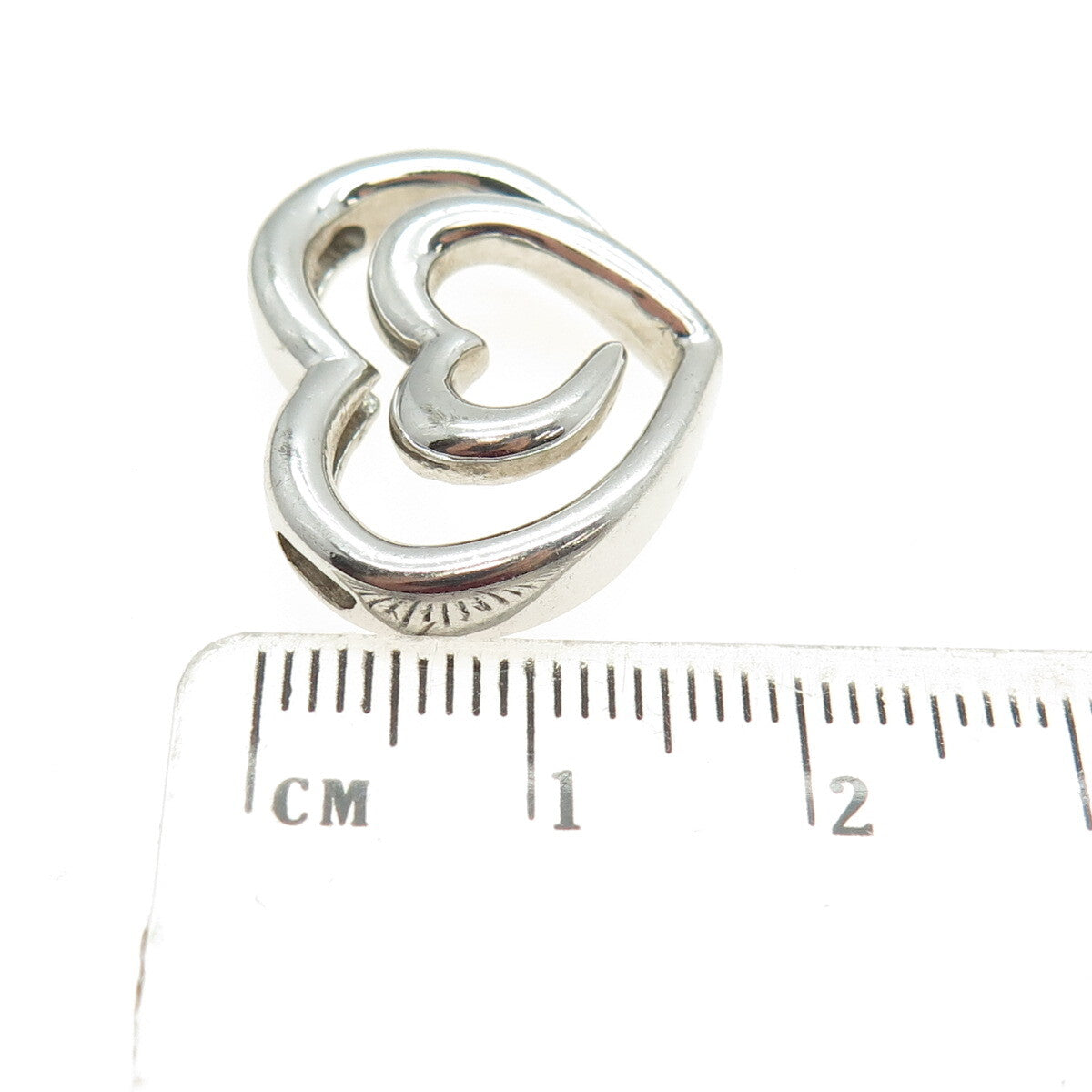 SLV SADYE L VASSIL 925 Sterling Silver Spiral Heart Slide Pendant