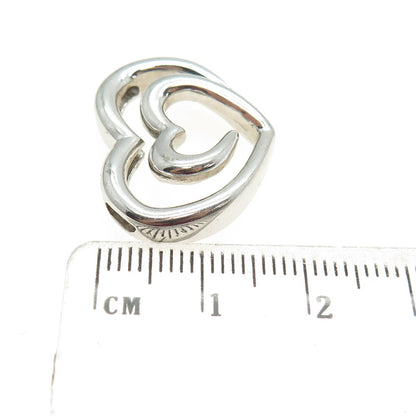 SLV SADYE L VASSIL 925 Sterling Silver Spiral Heart Slide Pendant