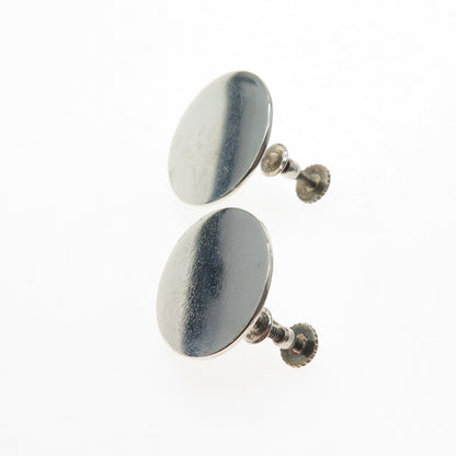 S. Kirk & Son 925 Sterling Silver Vintage Modernist Disc Screw Back Earrings