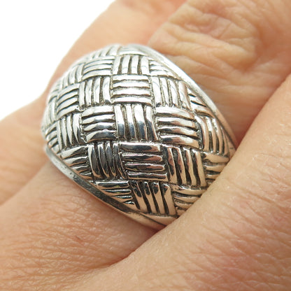 CHATEAU D'ARGENT 925 Sterling Silver Vintage Braided Pattern Dome Ring Size 7.5