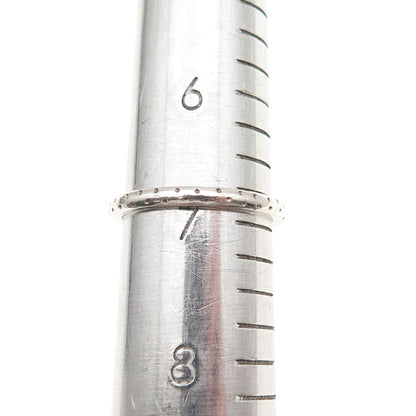 Estelle 925 Sterling Silver Vintage Dotted Stackable Band Ring Size 7