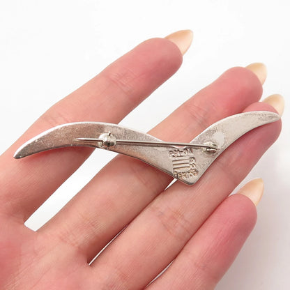 925 Sterling Silver Vintage Mexico Check Mark Pin Brooch