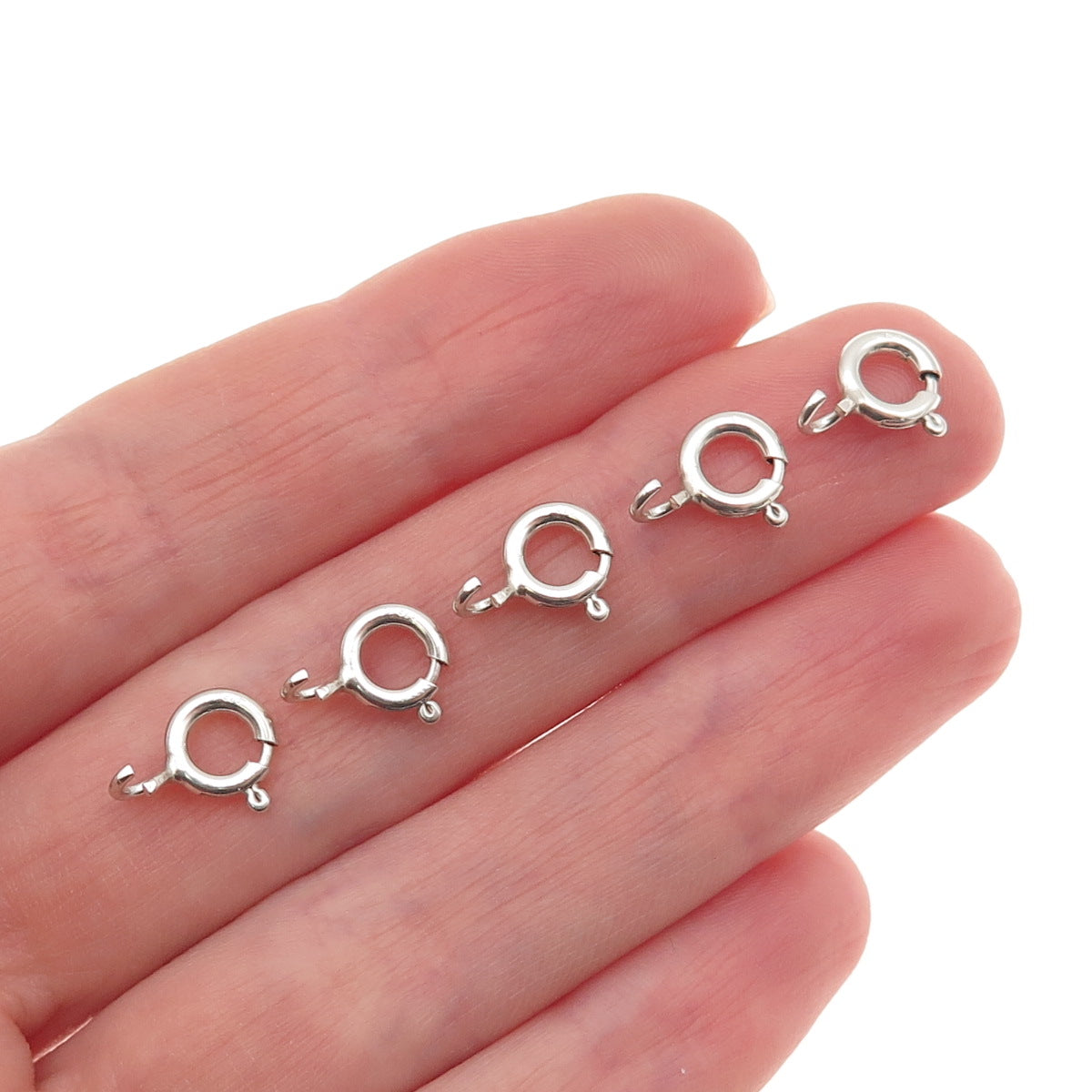 925 Sterling Silver Bracelet / Necklace SET of 5 Spring Ring Lock Clasps