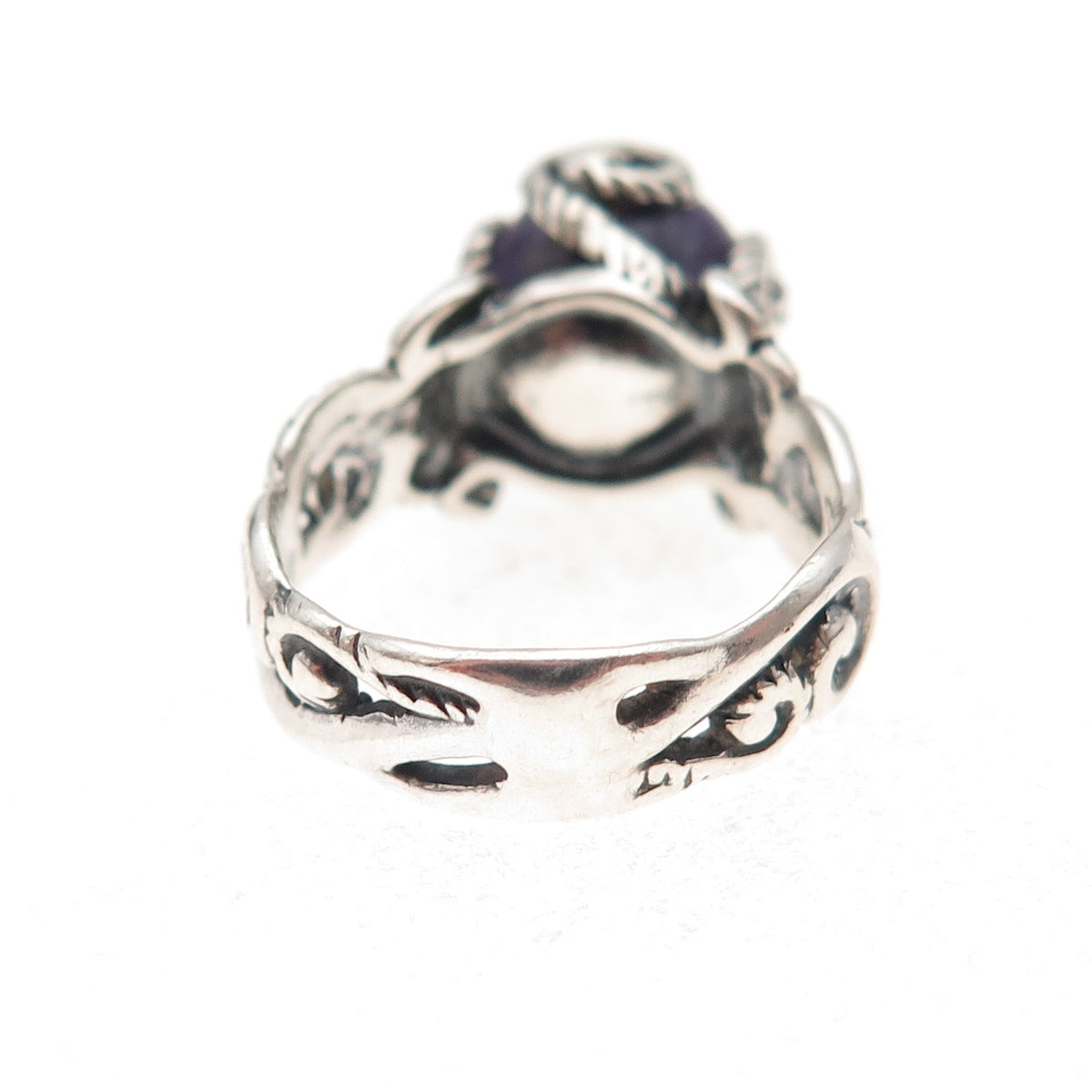 Carolyn Pollack 925 Sterling Silver Vintage Real Charoite Swirl Ring Size 5.25