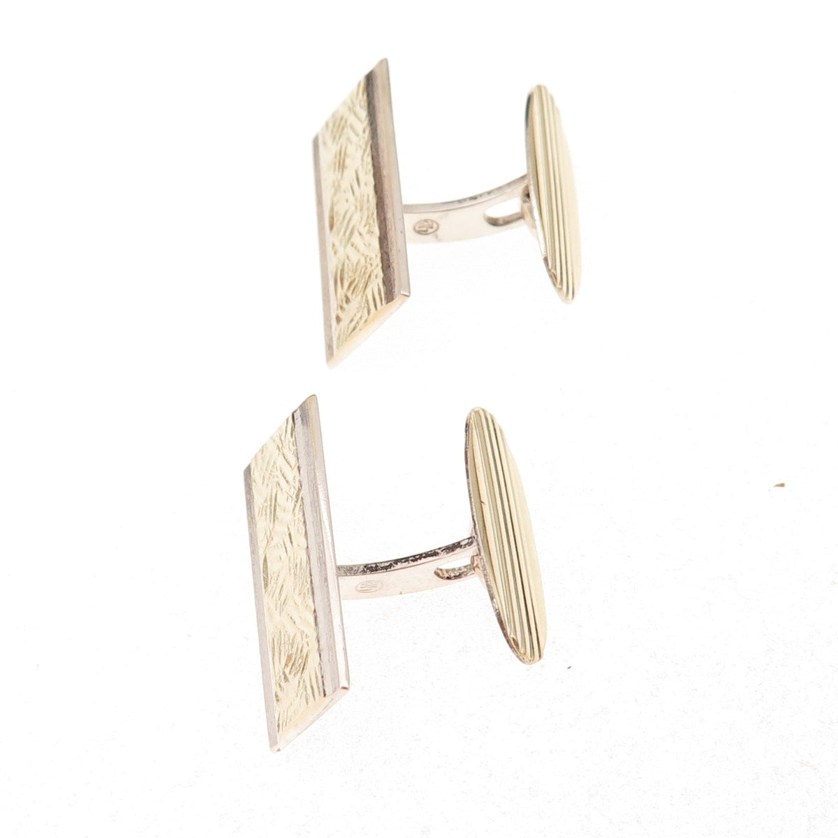 830S Silver 2-Tone Vintage Scandinavian Modernist Cufflinks