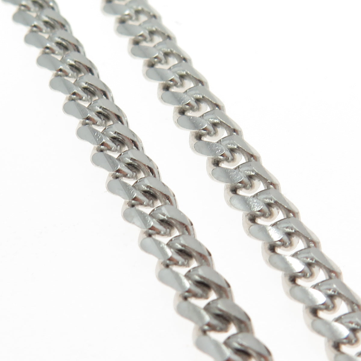 925 Sterling Silver Italy Cuban Chain Necklace 16"