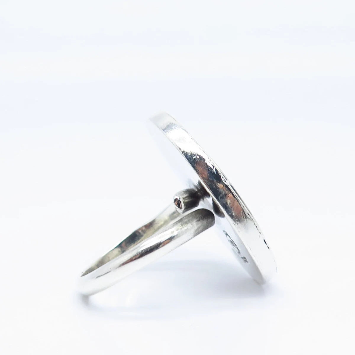925 Sterling Silver Vintage Mexico Real Tiger Eye Gem Statement Ring Size 11.75