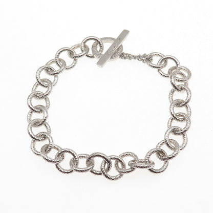 Pianegonda 925 Sterling Silver Italy Rolo Link Bracelet 7"