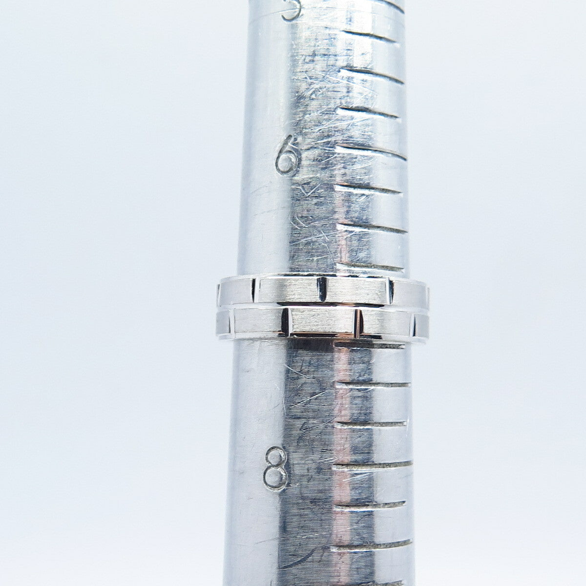 925 Sterling Silver Brick Textured Band Ring Size 6.75
