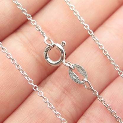 925 Sterling Silver Italy Round-Cut C Z Sparkle Cross Cable Chain Necklace 16"