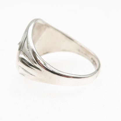 925 Sterling Silver Antique WWII Rhinestone US Air Force Signet Ring Size 8.5