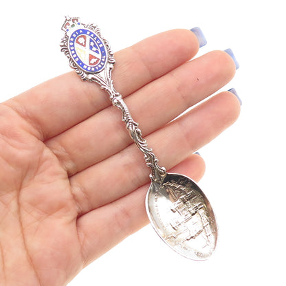 925 Sterling Silver Antique 1901 RH Enamel Montreal Coffee Spoon