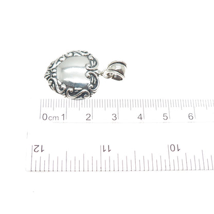 MWS Mark Wasserman Samara 925 Sterling Silver Vintage Heart Oxidized Pendant