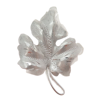 CURTIS CREATIONS 925 Sterling Silver Antique Art Deco Maple Leaf Pin Brooch