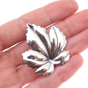 JewelArt 925 Sterling Silver Vintage Maple Leaf Oxidized Pin Brooch
