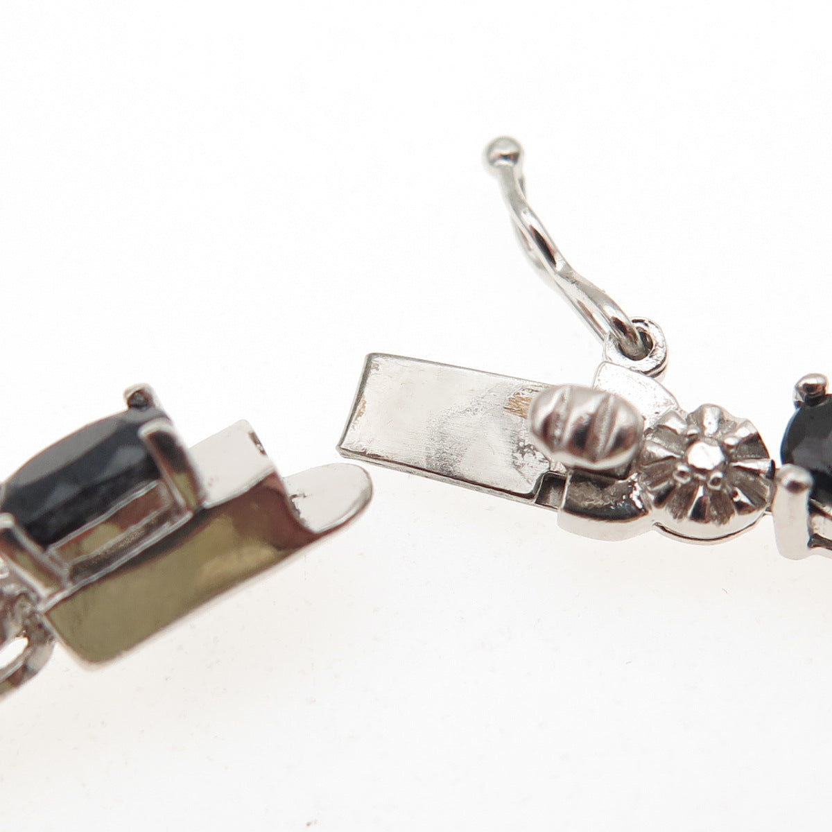 Michelle Albala 925 Sterling Silver Real Diamond Accent Sapphire Bracelet 7.25"