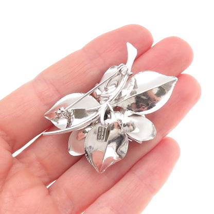 Harry S Bick 925 Sterling Silver Vintage Flower Pin Brooch