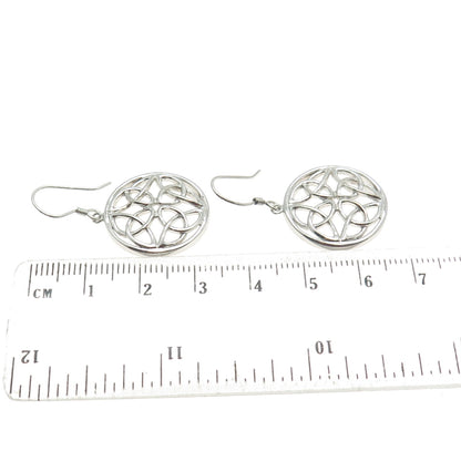 925 Sterling Silver Vintage Celtic Dangle Hook Earrings