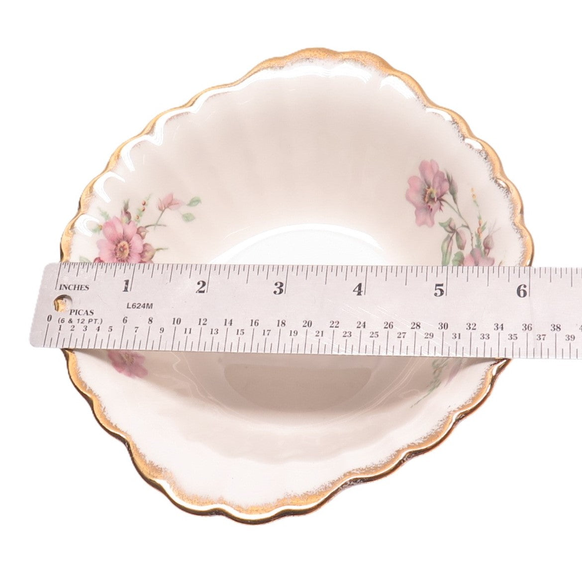 LIMOGES Antique 22K Gold 3K G-F. W. Wild Rose Porcelain SET of 6 Serving Bowls