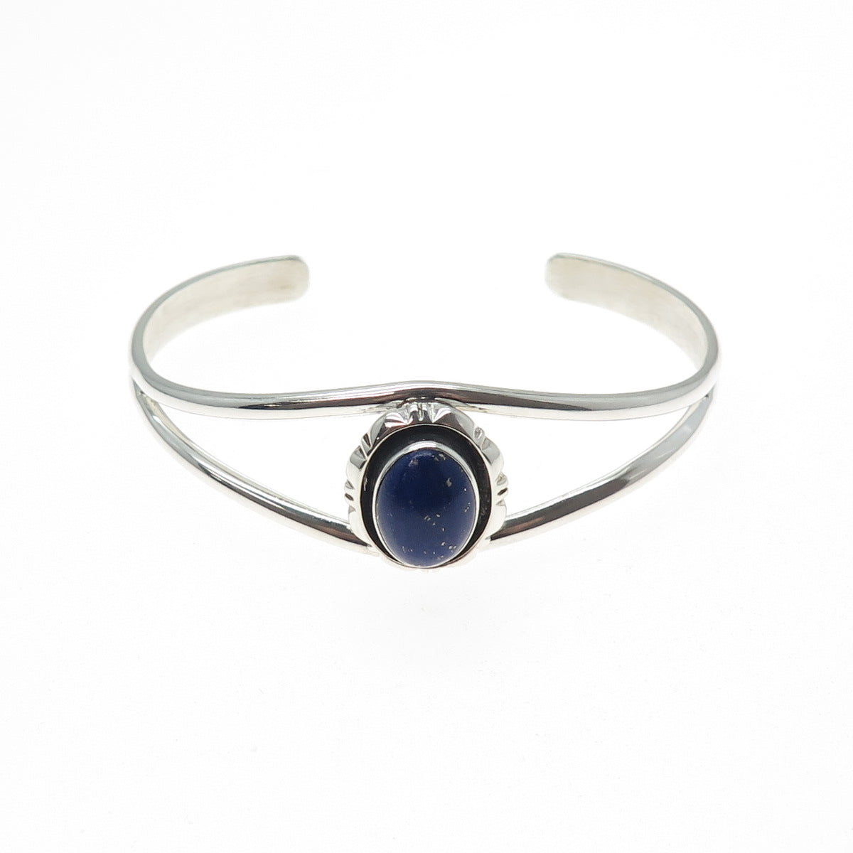 CAROL FELLEY 925 Sterling Silver Vintage 1987 Lapis Adjustable Bracelet 6.75"