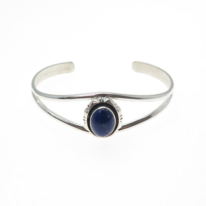 CAROL FELLEY 925 Sterling Silver Vintage 1987 Lapis Adjustable Bracelet 6.75"