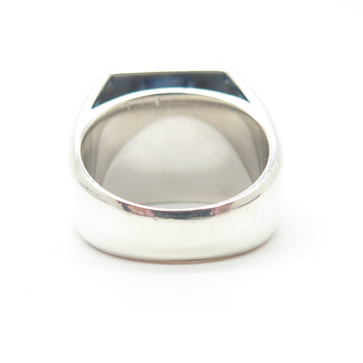 925 Sterling Silver Jette Blue Glass Ring Size 6.75