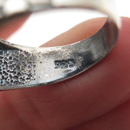 925 Sterling Silver Vintage Real Ruby St. Barbara Religious Oxidized Ring Size 9