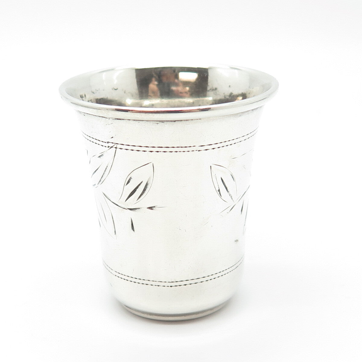 84 Silver Antique Russian Empire Etched Shot Cup