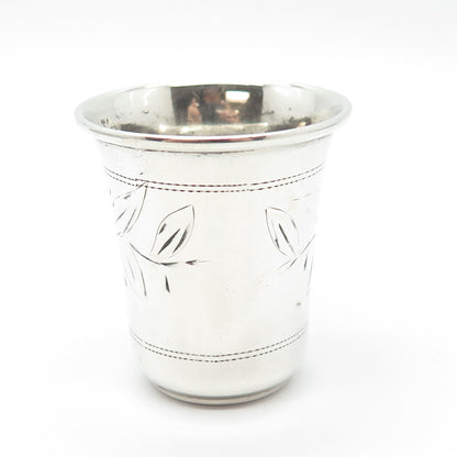 84 Silver Antique Russian Empire Etched Shot Cup