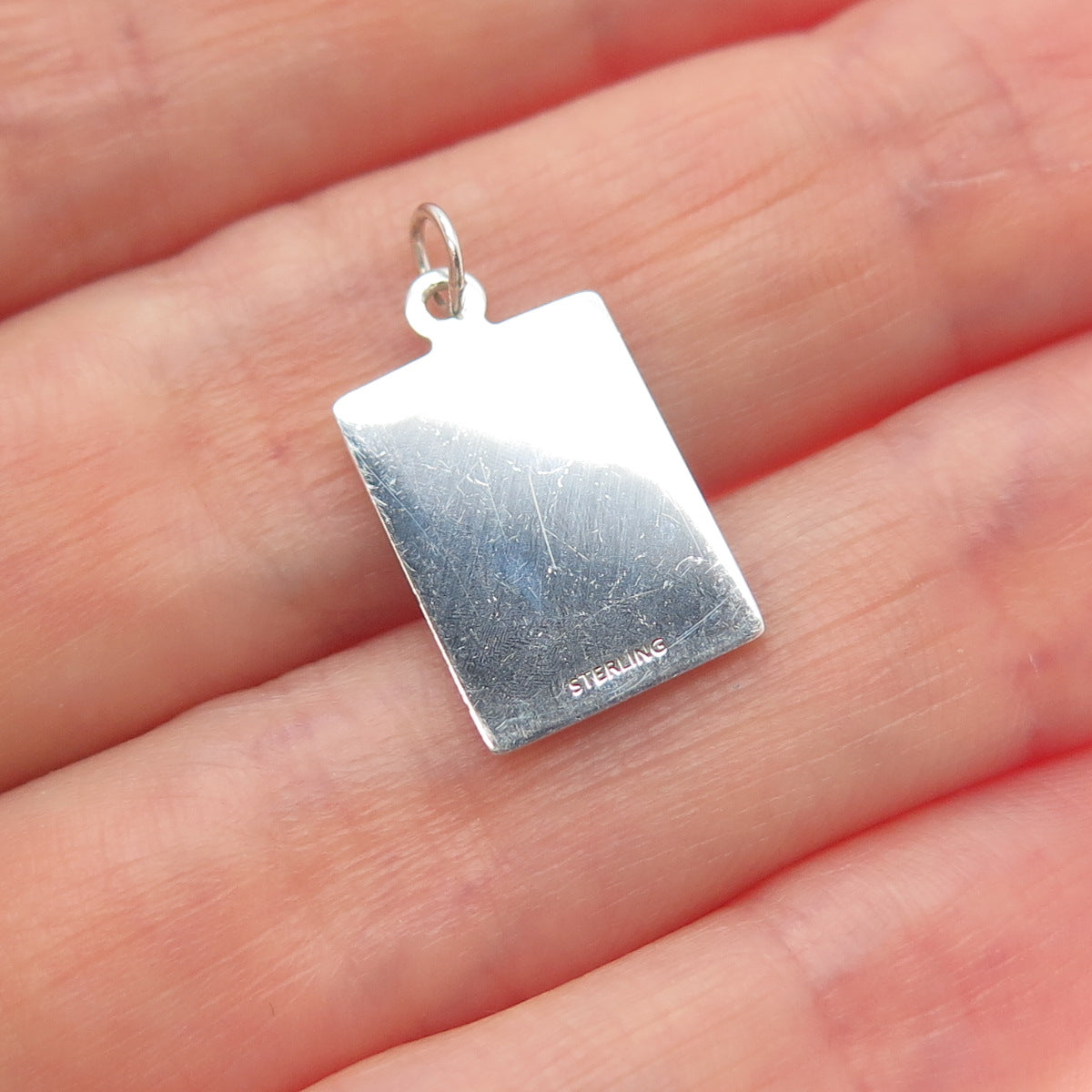 925 Sterling Red Enamel I'm Single Doesn't Mean I Sleep Alone Minimalist Pendant