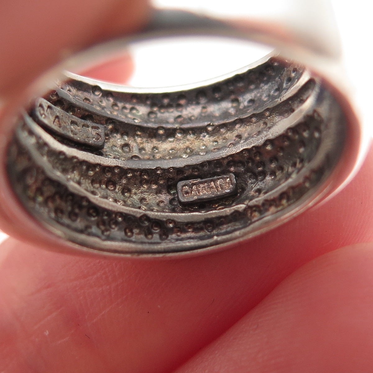 Chateau D’Argent 925 Sterling Silver Vintage Modernist Oxidized Ring Size 7
