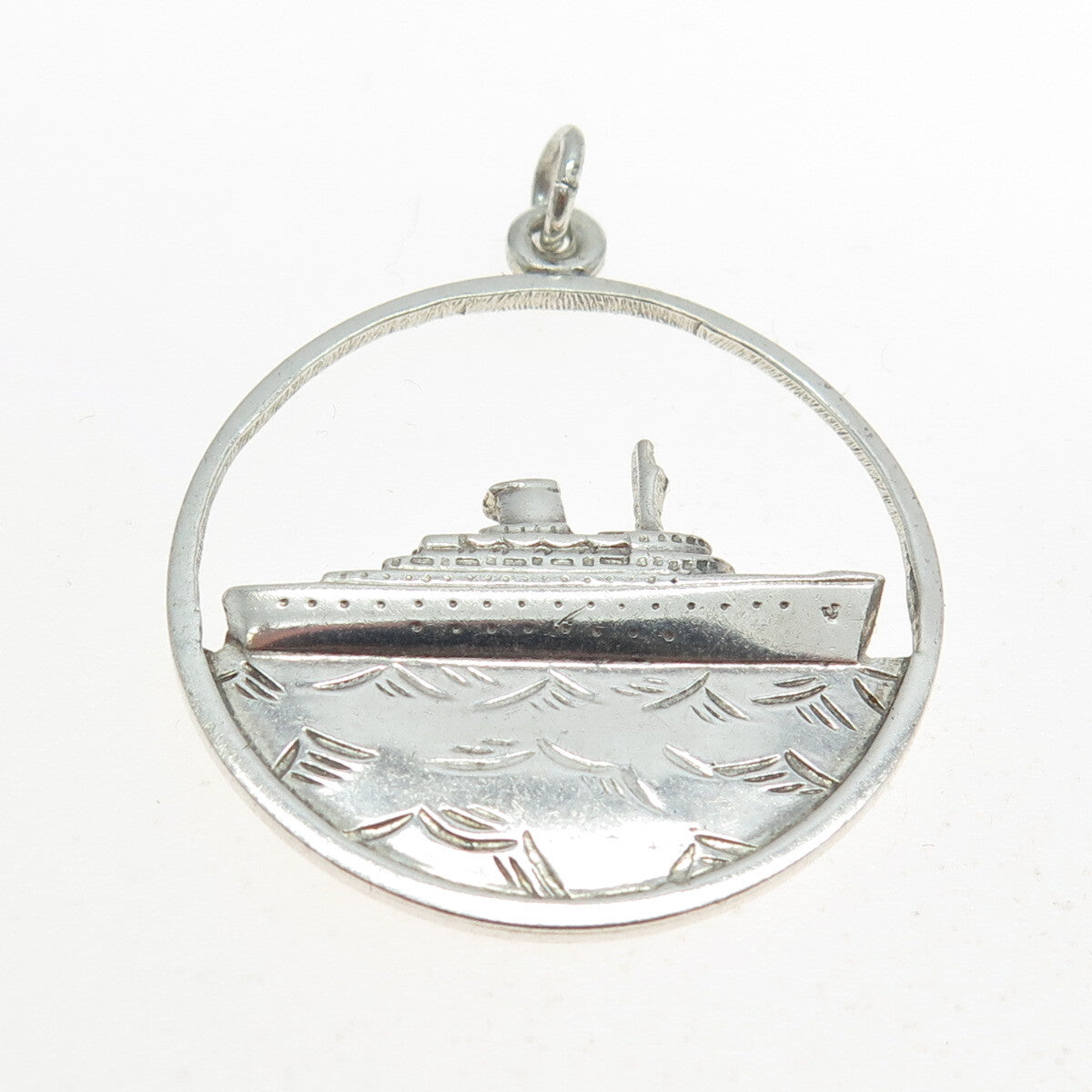 BERNARD HERTZ 925 Sterling Silver Vintage Liner Ship Pendant