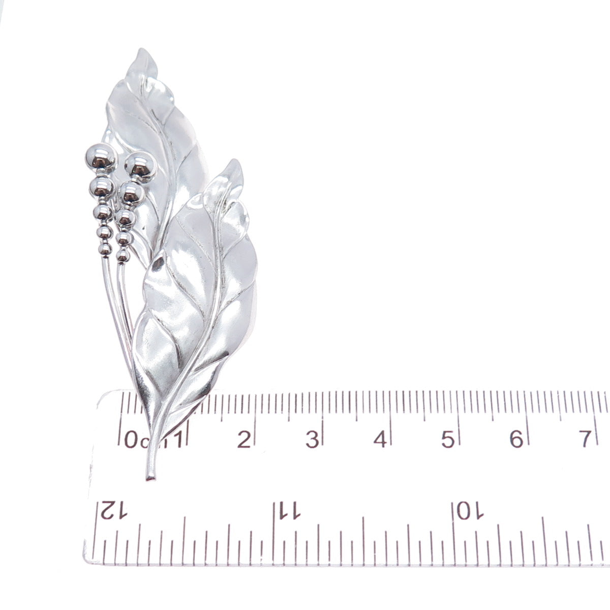 CARL ART 925 Sterling Silver Antique Art Deco Floral Leaf Pin Brooch