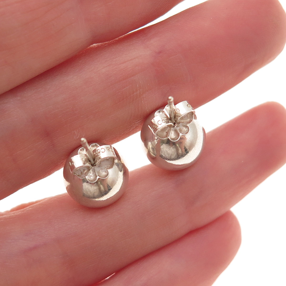 Tiffany & Co. 925 Sterling Silver Vintage HardWear 10mm Ball Stud Earrings