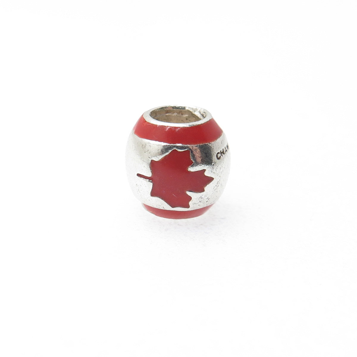 CHAMILIA 925 Sterling Silver Enamel Canadian Flag Bead Charm