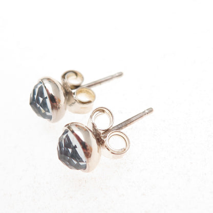 Pandora 925 Sterling Silver Blue Crystal March Birthstone Stud Earrings