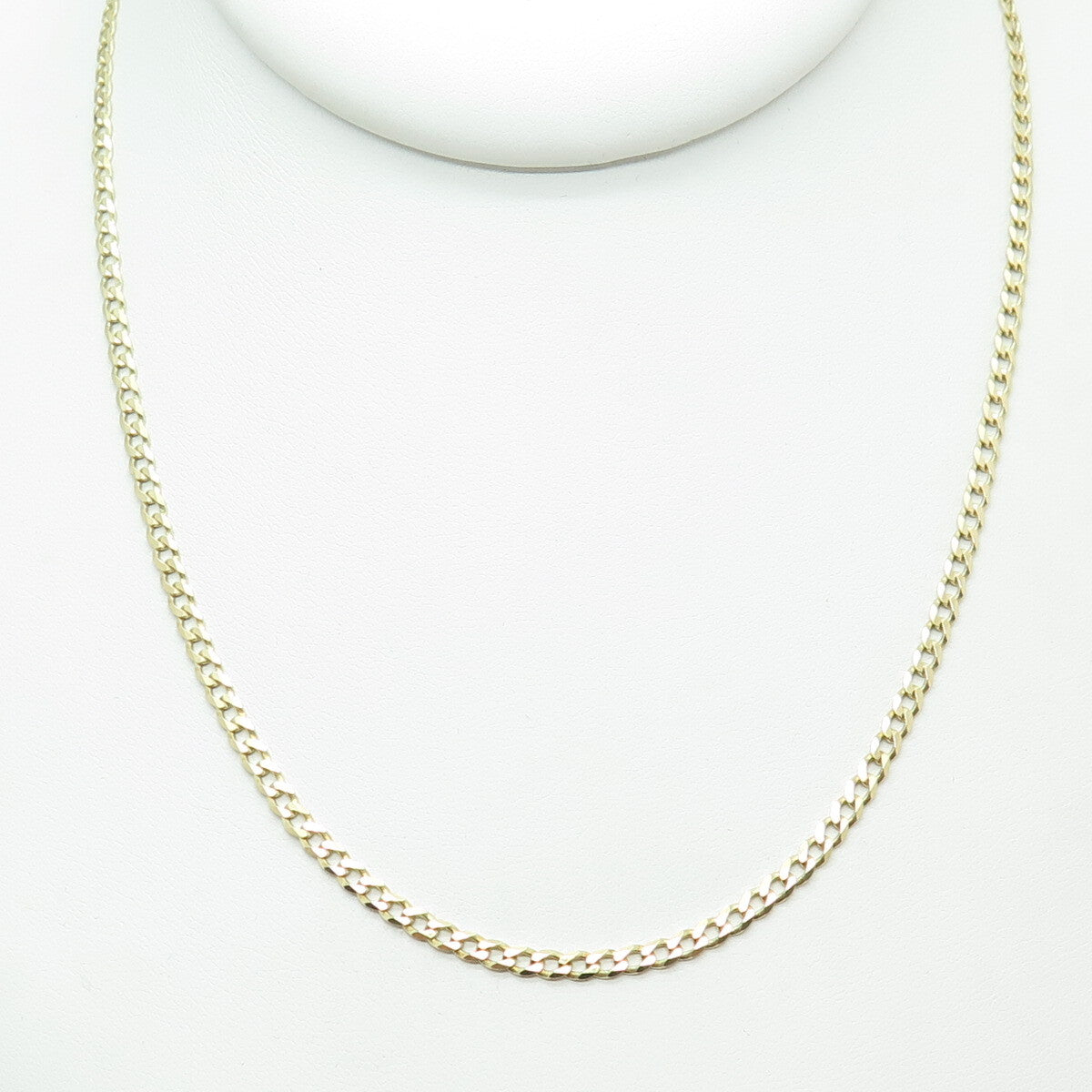 P. LUX 925 Sterling Silver Gold Plated Italy Curb Chain Necklace 16"