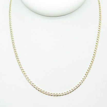P. LUX 925 Sterling Silver Gold Plated Italy Curb Chain Necklace 16"