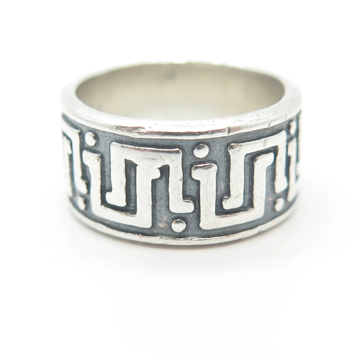 925 Sterling Silver Vintage Mexico Maze Band Ring Size 5.75