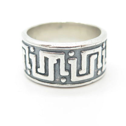 925 Sterling Silver Vintage Mexico Maze Band Ring Size 5.75