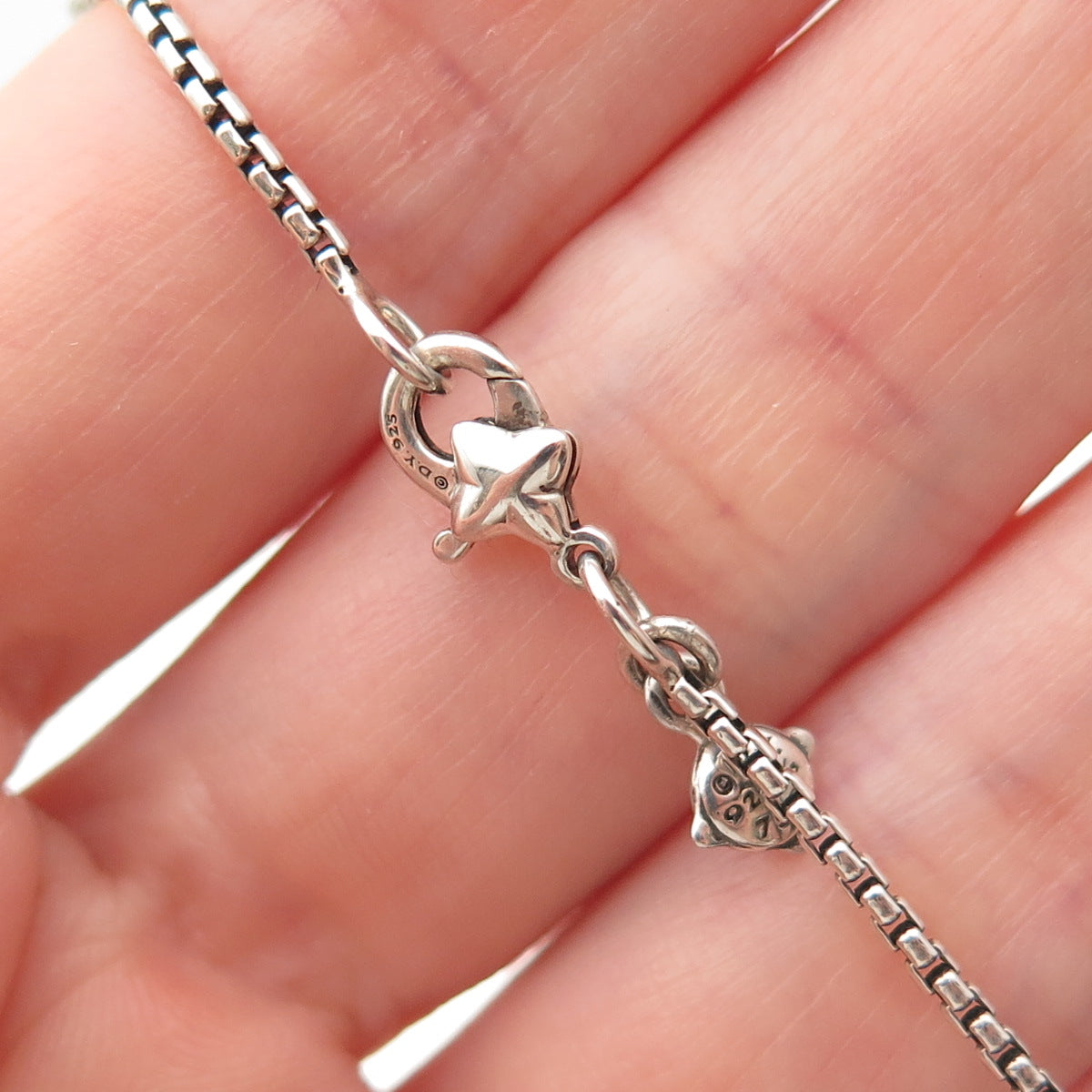 David Yurman Sterling Silver 18K Gold Real Diamond Solari Chain Necklace 16-18"