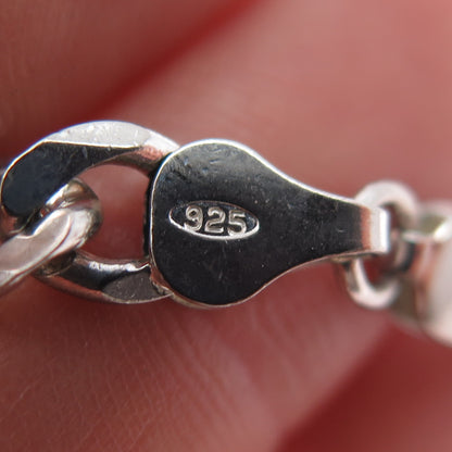 HAN 925 Sterling Silver Vintage Italy Figaro Chain Necklace 24"