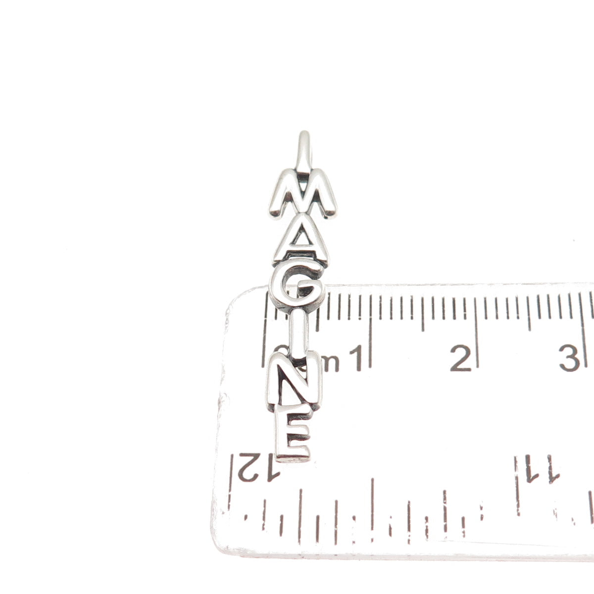 925 Sterling Silver Vintage John Lennon Imagine Charm Pendant