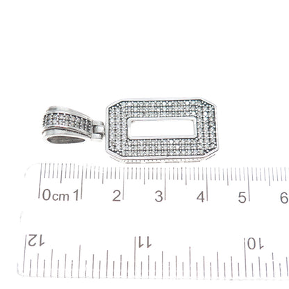 925 Sterling Silver Round-Cut Shaped C Z Letter O Initial Sparkle Pendant