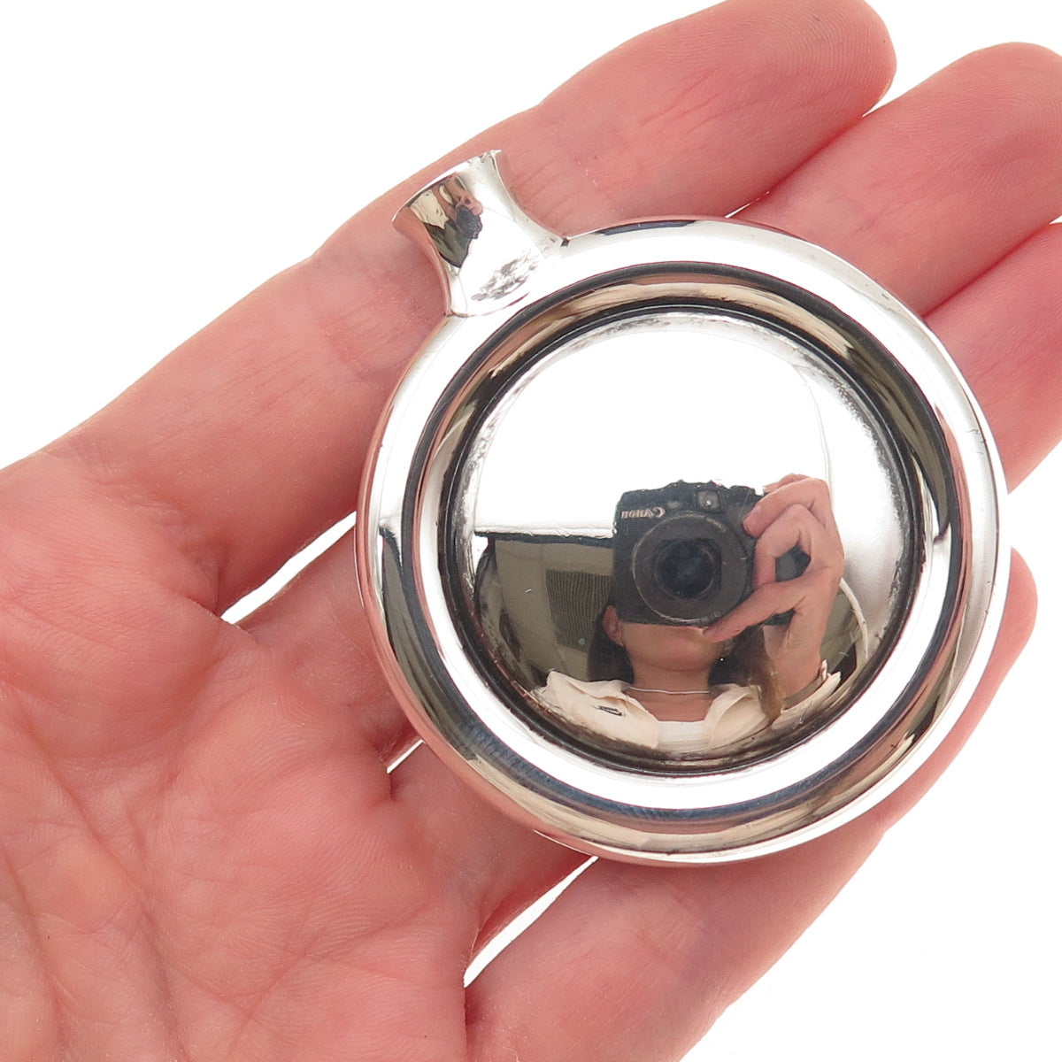 Christofle 925 Sterling Silver Vintage Flask Pin Brooch / Pendant