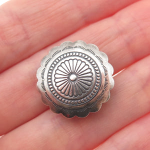 Old Pawn 925 Sterling Silver Vintage Southwestern Concho Oxidized Clip Button
