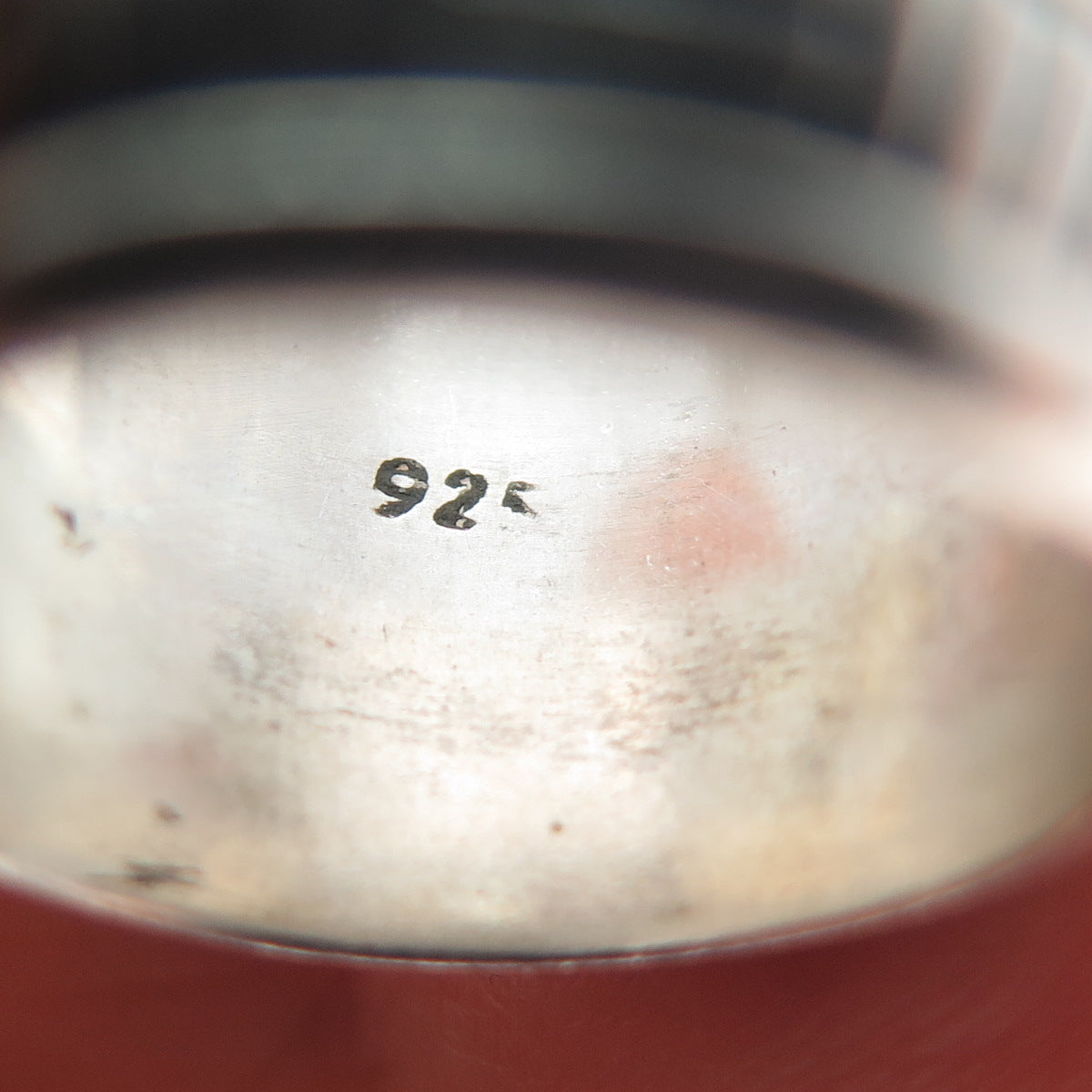 925 Sterling Silver Vintage Cigar Oxidized Wide Band Ring Size 6
